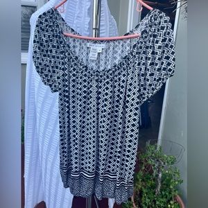 Black And White Printed Top